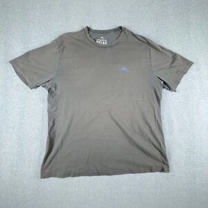 Tommy Bahama Relax Shirt Mens Large Dark Gray Tee TB Blue Logo‎